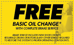 Free Basic Oil Change with Brake Service Coupon